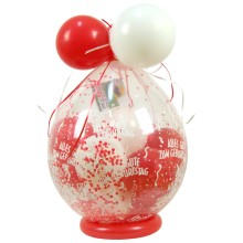Verpackungsballon Geschenkballon Geburtstag: Alles Gute zum Geburtstag - Weiß & Rot - Basic Ø 50 cm