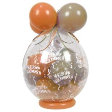Verpackungsballon Geschenkballon: Herzlichen Glückwunsch - Rose Gold & Creme - Basic Ø 50 cm