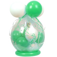 Verpackungsballon Geschenkballon: Klar - Mintgrün & Weiß - Basic Ø 50 cm