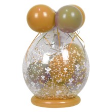 Verpackungsballon Geschenkballon Hochzeit: Rosen - Gold & Creme - Basic Ø 50 cm