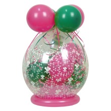 Verpackungsballon Geschenkballon Hochzeit: Rosen - Mintgrün & Rosa - Basic Ø 50 cm