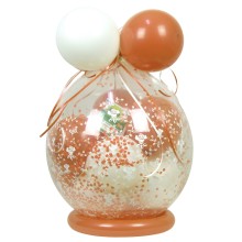 Verpackungsballon Geschenkballon Hochzeit: Rosen - Weiß & Rose Gold - Basic Ø 50 cm