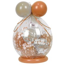Verpackungsballon Geschenkballon: Alles Gute zur Hochzeit - Rose Gold & Creme - Basic Ø 50 cm