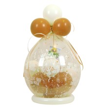 Verpackungsballon Geschenkballon: Alles Gute zur Hochzeit - Gold & Weiß - Basic Ø 50 cm