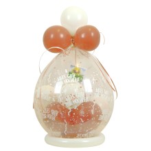 Verpackungsballon Geschenkballon: Alles Gute zur Hochzeit - Rose Gold & Weiß - Basic Ø 50 cm