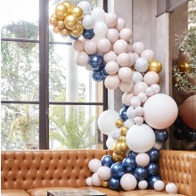 1 Balloon Arch - Large - Marble , Grey & Gold Chrome