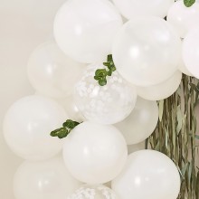 1 Mini White Balloon arch with foliage