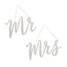 Wooden Signs - Mr and Mrs Chair Signs