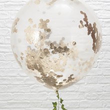 3 Balloons - 36" Confetti - Rose Gold