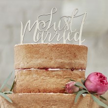 1 Cake Topper - Wooden - Just Married