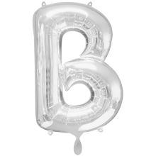1 Balloon XXL - Buchstabe B - Silber