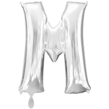1 Balloon XXL - Buchstabe M - Silber