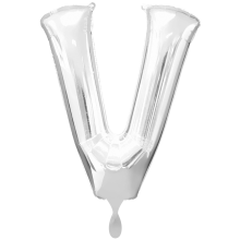 1 Balloon XXL - Buchstabe V - Silber