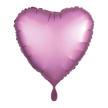 1 Balloon - Herz - Silk Lustre - Flamingo