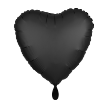 1 Balloon - Herz - Silk Lustre - Schwarz