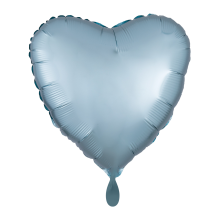 1 Balloon - Herz - Silk Lustre - Pastel Blau