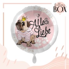 Heliumballon in a Box - Mops Alles Liebe