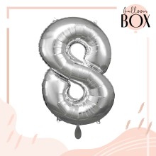 Heliumballon in a Box - Silver Eight