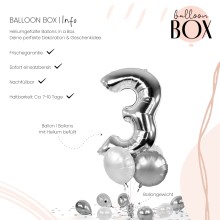 Heliumballon in a Box - Silver Three