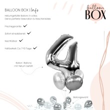 Heliumballon in a Box - Silver Four