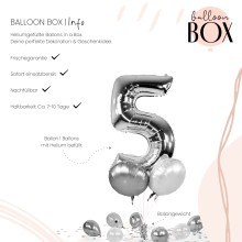 Heliumballon in a Box - Silver Five