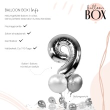 Heliumballon in a Box - Silver Nine
