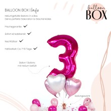 Heliumballon in a Box - Pink Three