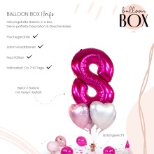 Heliumballon in a Box - Pink Eight