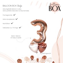 Heliumballon in a Box - Rosegolden Three
