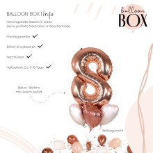 Heliumballon in a Box - Rosegolden Eight