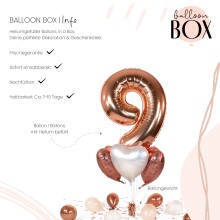 Heliumballon in a Box - Rosegolden Nine