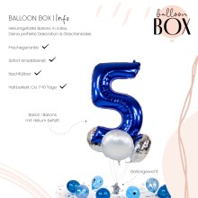 Heliumballon in a Box - Blue Five