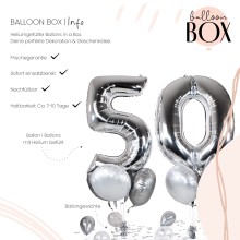 Heliumballon in a Box - Silver Fifty