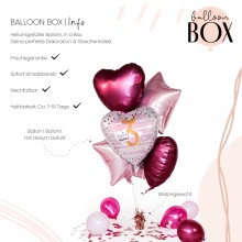 Heliumballon in a Box - Pretty in Pink - Three