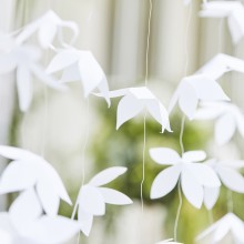 1 Backdrop - White oragami flower backdrop