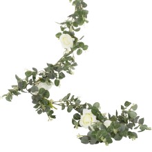 1 Eucalyptus & white flower Garland