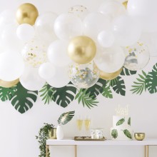 1 Gold Chrome Balloon Arch with Eucalyptus foilage