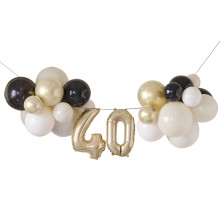 Balloon Bunting - 40 - Nude, Cream, Black, Champagne Chrome