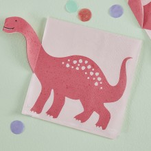 Paper Napkin - Pop Out Dinosaur - Pink
