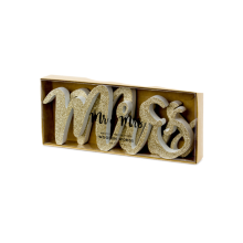 1 Holzdekoration - Mr & Mrs Gold
