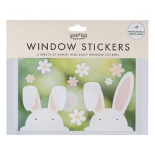 2 Window Stickers - Peaking Bunnies