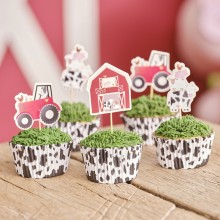 Cupcake Toppers - Set of 6 Farm Scene Toppers