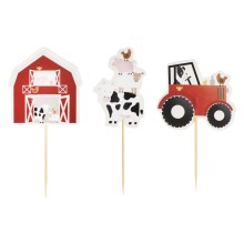 Cupcake Toppers - Set of 6 Farm Scene Toppers