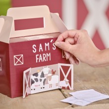 Party Bag - Barn Shaped with Customisable Stickers