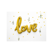 1 Ballon - Schriftzug - Love - Gold