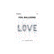 1 Ballon - Schriftzug - LOVE - Silber