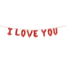 1 Ballon - Schriftzug - I LOVE YOU - Rot