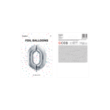 1 Ballon XXL - Zahl 0 - Silber