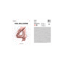 1 Ballon XXL - Zahl 4 - Rosegold