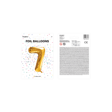 1 Ballon XXL - Zahl 7 - Gold